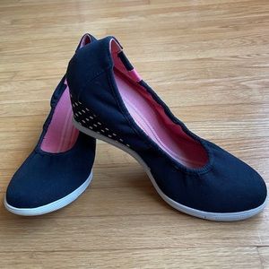 Keds Black Canvas Polka dot Wedge Heel.  Size 8.5. Great condition